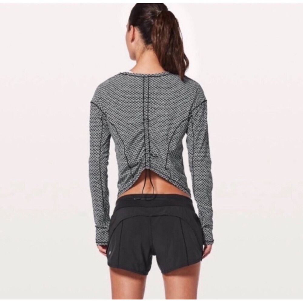 lululemon athletica Black and White Long Sleeve Cinched Back